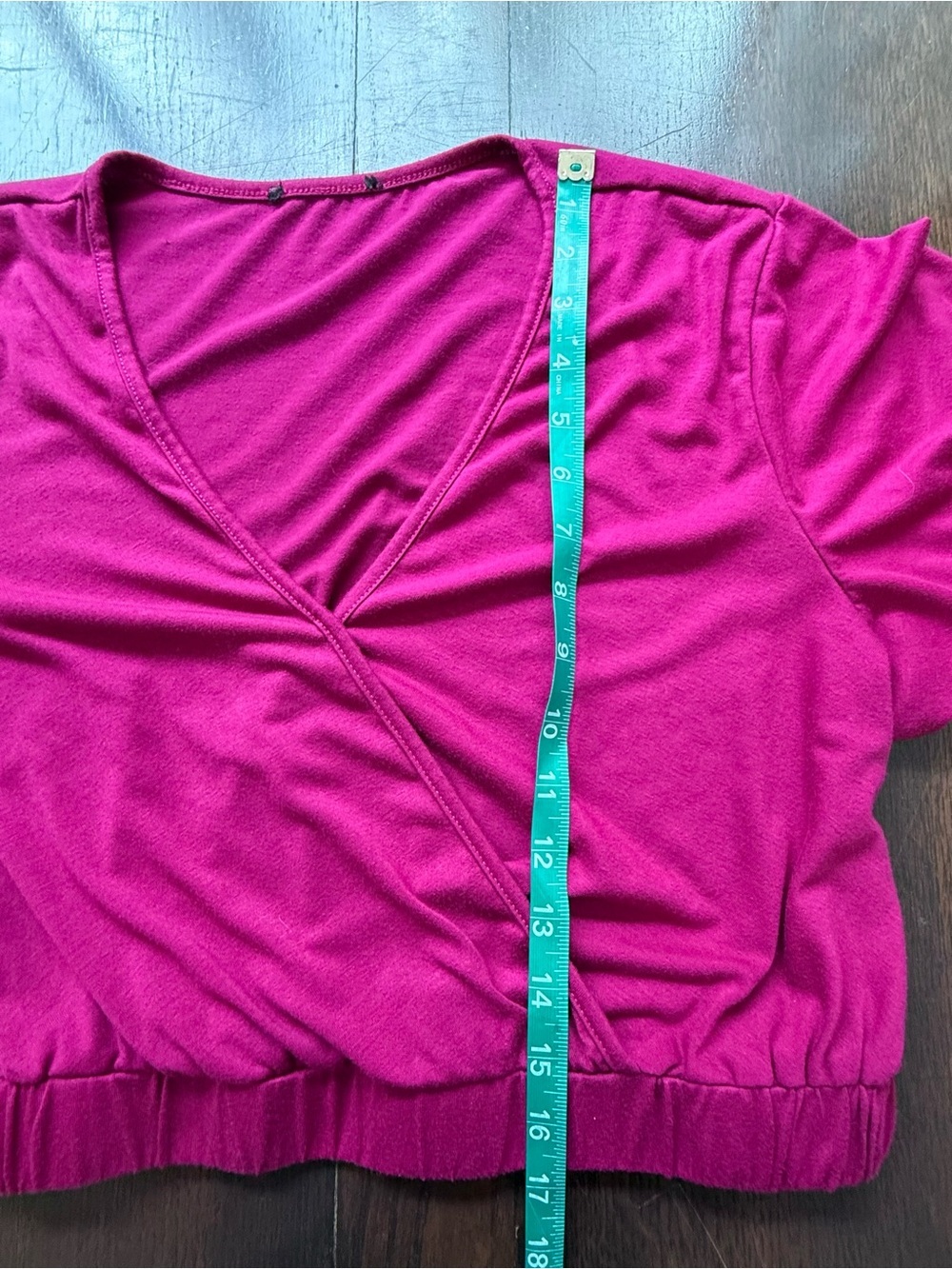 Wrap-Front 2 piece Smocked Drawstring Wide-Leg Jumpsuit in Burgundy Size Large - Picture 11 of 12